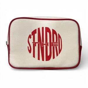 Jet Set The Standard White & Red Canvas Makeup Toiletry Bag